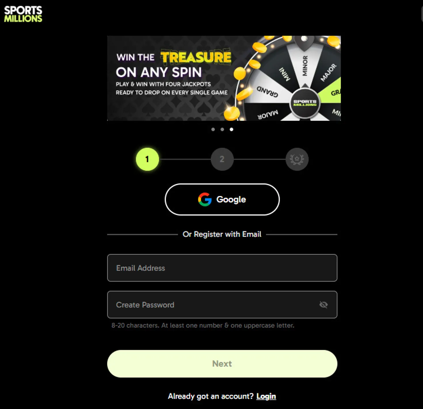 Sport login